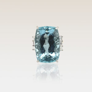 30.78 Carat Rectangular Cushion Cut Aquamarine